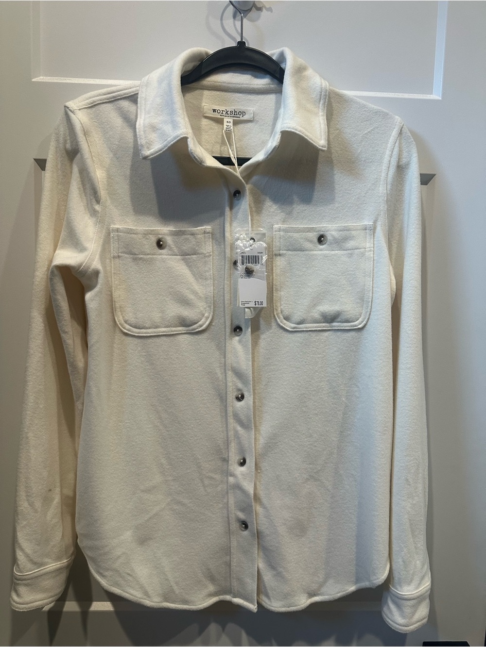 NWT Workshop by Republic long sleeve ivory top